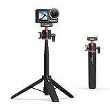 VRIG 54 cm Erweiterbar Selfie Stick Stativ für DJI Osmo Action 5 Pro, Integrierter Kugelkopf, Sockel und Cold Shoe, Mini Verlängerungsstab für DJI Osmo 360, Osmo Action 4, Osmo Action 3