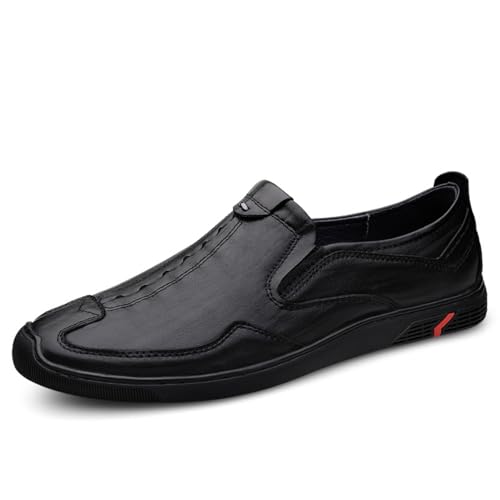 Men's Slip - On Casual Loafers Made of Top - Grain Cowhide Leather. Comfortable Walking for Men. Lightweight Dress Ideal for Office and Driving. Genuine Cowhide Leather