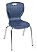 Romig Trek 36 in. Square Adjustable Classroom Table- Grey & 4 Andy 18 in. Stack Chairs- Blue & Grey Base