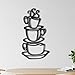 Super Z Outlet Black Coffee Cup Silhouette Metal Wall Art for Home Decoration, Java Shops, Restaurants, Gifts