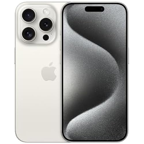 Apple iPhone 15 Pro, US Version, 128GB, White Titanium - Unlocked (Renewed Premium)