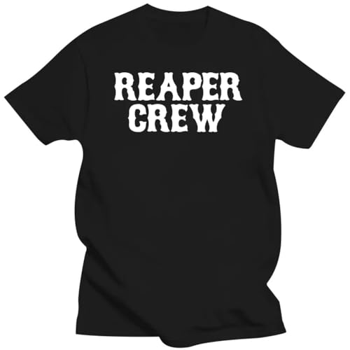 TinANTMA Print Men T Shirt Motorcycle Fans Skull Reaper Crew BIG Tall Mens T-Shirt Black M