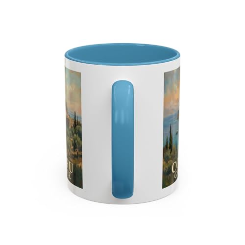 Tazón de cerámica con diseño Corfu Grecia 11oz miniatura 3