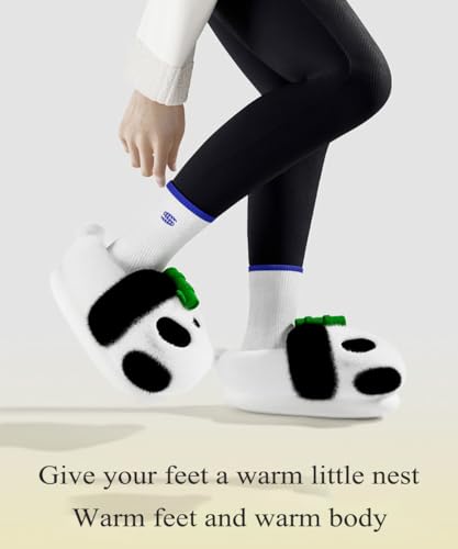 Zureto The New Cute Panda Animal Slipper Cuddly Panda Bear Plush Animal House Slippers Warm Winter Slippers House4