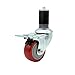 Polyurethane Swivel Expanding Stem Caster w/3.5" x 1.25" Red Wheel and 1-5/8" Stem & Total Locking Brake - 300 lbs Capacity/Caster - Service Caster Brand