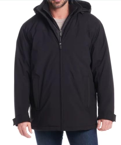 Weatherproof Men’s Ultra Tech Removable Fleece Lined Hood Jacket (XX-LARGE, BLACK)