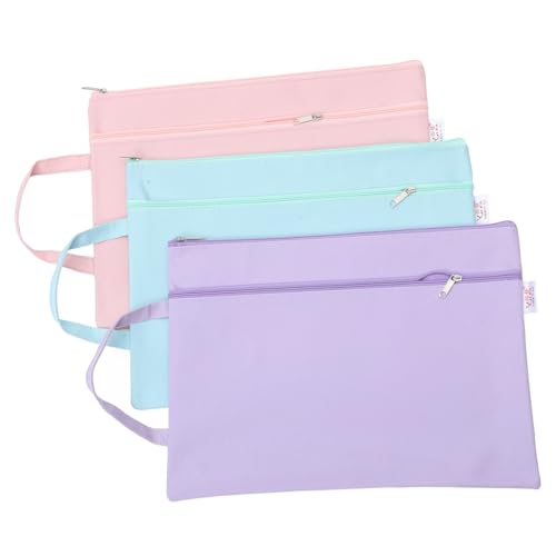 Pochettes zippées portables en tissu Oxford pour ranger vos fournitures de bureau en déplacement