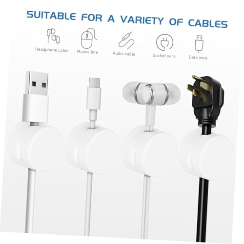 Gadpiparty 6pcs Clips Adhesivos para Cables Sujetador Magnético para Organización de Cables en Casa, Oficina y Auto miniatura 6