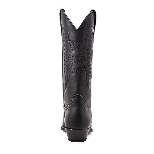 ADMLZQQ Cowboy Boots for Men,Leather Retro Embroidered Middle Tube Thick Soled Lightweigh4