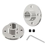 FOCMKEAS 12mm(0.47 in) Flange Shaft Coupling, Rigid Coupling Motors Guide Support Coupler, High Hardness Connector Flanged Mount for DIY RC Model Motors Coupler with Set Screws & Wrench