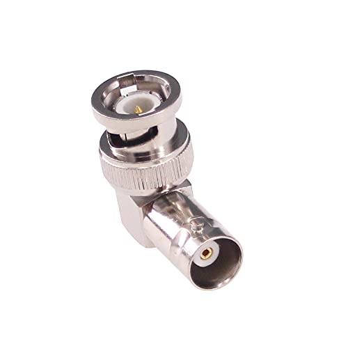 Conector adaptador BNC macho a hembra ángulo recto RF miniatura 4