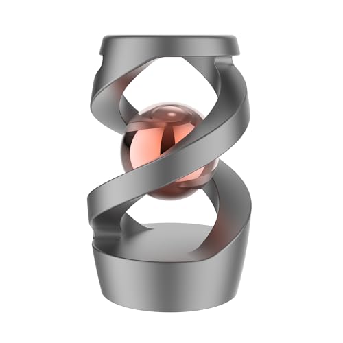 A spinning optical illusion toy with a suspended ball inside a spiral cage — the kind of thing you fidget with mid-Zoom call without realizing.
