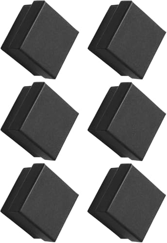 ギフトボックス アクセサリー ラッピングボックス 指輪ケース パッケージ 正方形 クラフト紙 スポンジ付き 指輪 リング ジュエリー収納ボックス ブラック 6個セット