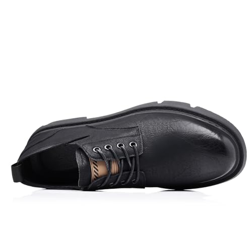 Men's Genuine Leather Lace-Up Oxfords Comfortable Round Toe Non Slip Work Shoes Casual Fashion Business Dress Shoes4