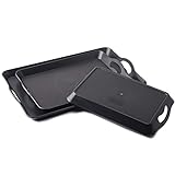 Trays Tablett mit Griff Kunststoff Beilagen rechteckiger großer schwarzer Nicht-Slip tragbare Schale (1 Satz von 3 Stück)