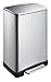 EKO E-Cube kosz na śmieci z pedałem 40 l, ze stali nierdzewnej (34,5 x 40,3 x 65 cm, system amortyzatora, bez odcisków palców, Stay-Open, mocowanie worka na śmieci), matowy srebrny