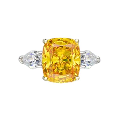 Anillo de compromiso de boda con piedras preciosas de citrino de 10x12mm de plata de ley 925, regalos de joyería