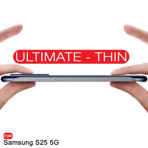 Image of TheGiftKart Hybrid Ultimate Slim Back Case Cover for Samsung Galaxy S25 5G | Camera & Screen Protection | Frosted Matte Translucent Hard Back Case Cover for Samsung Galaxy S25 (PC & TPU, Blue Bumper)