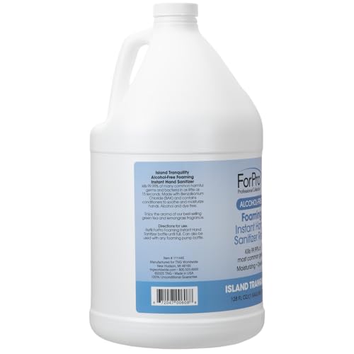 Image of ForPro Alcohol-Free Foaming Instant Hand Sanitizer, 1 Gallon (128 fl oz) Refill - Moisturizing, Dye-Free Formula, Island Tranquility Scent