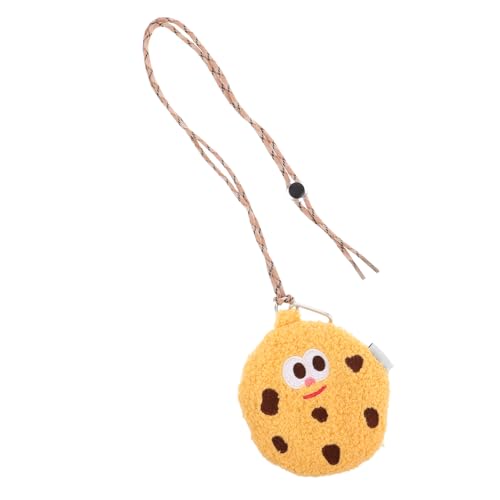 Mipcase Funny Cookie Coin Purse: Fuzzy Crossbody Bags with Detachable Keychain - Themed Storage Pouch for Kids’ Bus Pass & School Id Cards