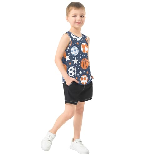 Boys' Tank Top Shirt Sports Balls with Stars Pattern Sleeveless T-Shirts4