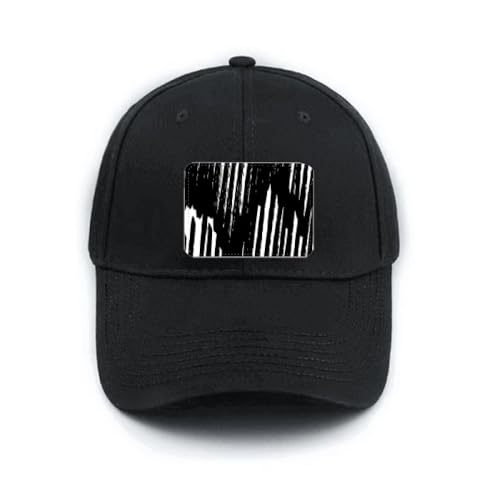 Casquette de baseball noire avec lignes irrégulières Brushwork aux finitions soignées
