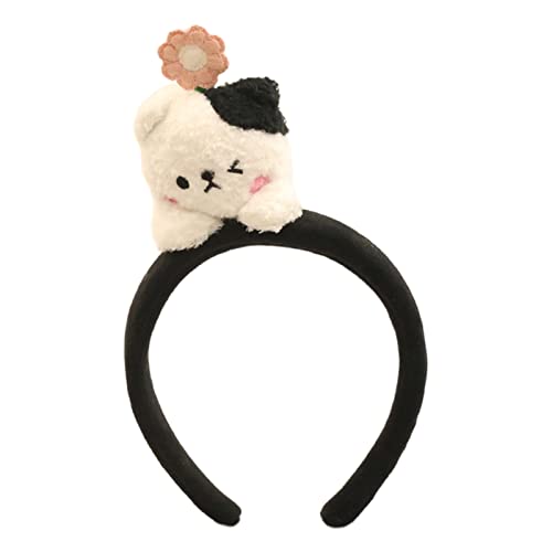 ソフト ヘッドバンド用 アニマル柄 ぬいぐるみ クマのヘアフープ 洗顔用 素敵なウサギのヘアバンド 漫画の頭飾り 子猫のヘアバンド 洗顔用ヘッドバンド/1601