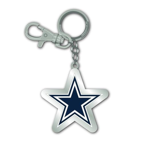 Denco Dallas Cowboys Keychain Official NFL Team Logo Metal Key Ring with Clip Football Fan Gear Accessory for Keys Backpack Bag NFL Gifts for Men Women