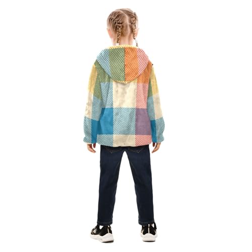 GuoChe Colorful Buffalo Plaid Sherpa Jacket4