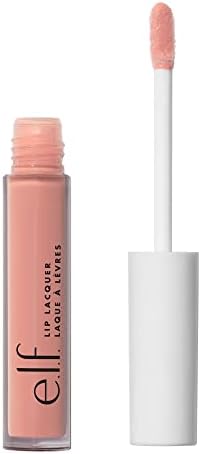 e.l.f. Lip Lacquer, Nourishing, Non-Sticky Ultra-Shine Lip Gloss With Sheer Color, Infused With Vitamins A & E, Vegan & Cruelty-Free, Whisper Pink