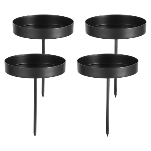 Romadedi Kerzenhalter Adventskranz Schwarz Stumpenkerzen 6cm: 4er Set...