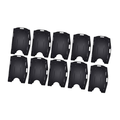 10Pcs Double Sided ID Card Holder, Horizontal or Veritcal Hold 2 Cards, Two Sided ID Holder for Work Office Credit Card, Black