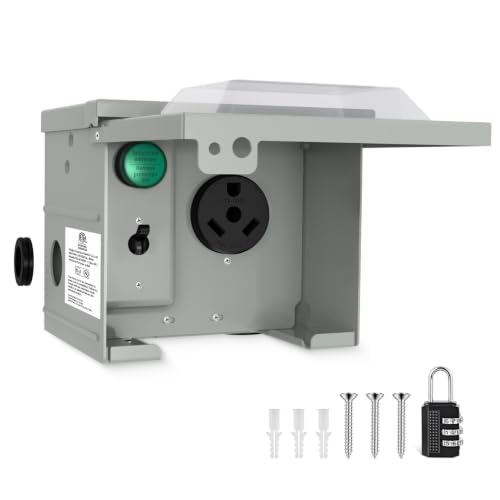 Nilight 30 Amp RV Power Outlet Box with Breaker ETL Listed NEMA TT-30R 125V
