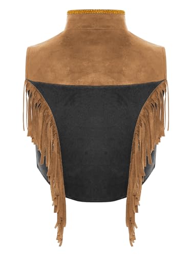 Childrens Cowgirl Vest Western Waistcoat Girls Boys Mock Button Down Top Fringe Jacket2