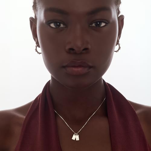 OAK & LUNA - Personalized Willow Tag Initial Necklace with Diamond Option - Dainty Gift for Her, Woman - Custom Jewelry for Christmas, Mother's Day3