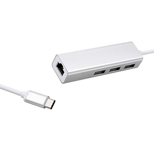 Docooler USB 2.0 Tipo-C 3 Portas HUB Adaptador de Ethernet Rápida RJ45 100 Mbps Conversor de Expansã