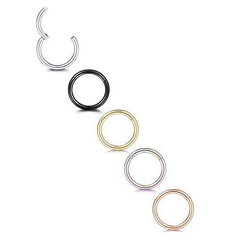 Xpircn 20G 6mm Nose Rings Hoops for Women Men Stainless...