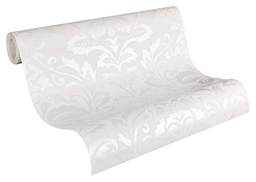 Livingwalls papel pintado de tejido-no-tejido Flock beige 10,05 m x 0,53 m 255440