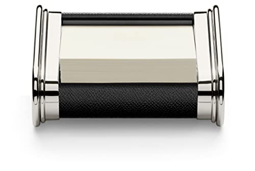 Graf von Faber-Castell 118832 - Zettelkasten Schwarz, Leder, Zettelbox für ca. 40 Notizzettel