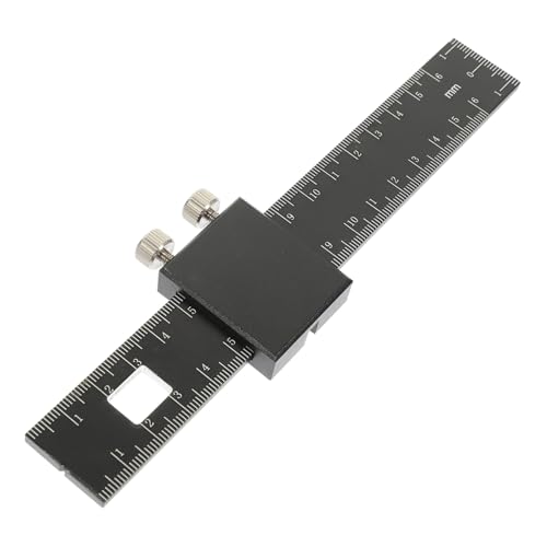 ELAYARD 木工用属スライド定規 両単位対応 高耐久建設用測定ツール ストップ機能付き多機能マーキング定規 エンジニアと愛好家向け