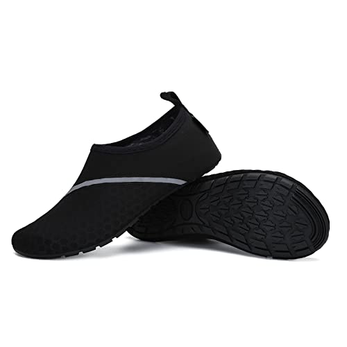 SAGUARO Escarpines Hombre Mujer Zapatos de Agua Calzado Playa Verano Zapatillas para Surf Piscina Natación Eerie Negro, Gr.42/43