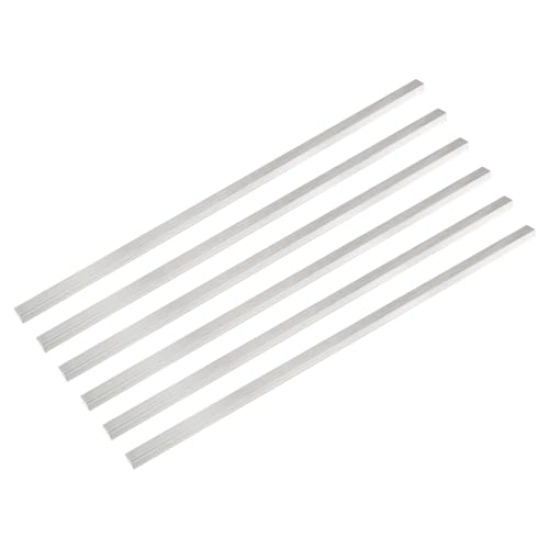 Image of MECCANIXITY 6 Pcs Square Aluminum Flat Bar, 15 /64 inch (6mm) Thick x 5 /16 inch (8mm) Width x 12 inch (305mm) Long 6061 Aluminum Flat Plate Solid New Mill Stock Silver for Industrial Building