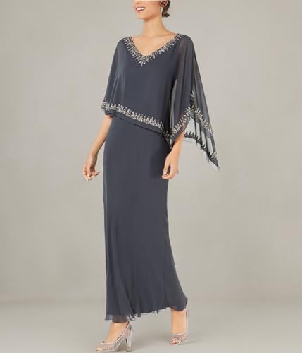 J Kara Womens Embellished Double V Formal Dress Gray 82