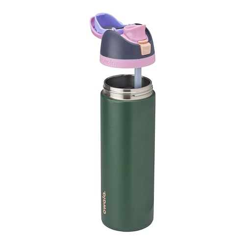 Image of Owala FreeSip Insulated Stainless Steel Water Bottle with Straw for Sports and Travel, BPA-Free Sports Water Bottle, 24 oz, Blue /Green Forest Fairy