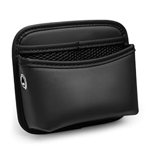 Car Side Pocket Organizer, Small Leather Pocket Pouch for Auto Seat, Door, Window, Console, Vehicle Mini Storage Bag for Card Cell Phone Sunglasses, Universal Car Accessories (Black)