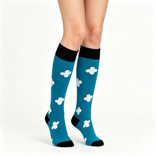 Image of Benefeet Womens Knee High Striped Checkered High Knee Socks Cotton Long Sports Tube Socks