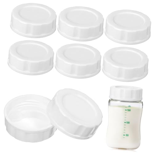 SAFIGLE 8個哺乳瓶用密封キャップ リング採用 漏れ防止広口対応 旅行用水筒牛乳瓶替え蓋 耐久性抜群 ベビー飲料保存に