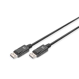 DIGITUS DisplayPort-kabel – UHD 4K – 1m – met vergrendeling, 60Hz, HBR 2 – compatibel met monitor, gaming-grafische kaart