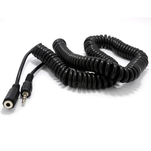 kenable Enroulé 3,5 mm Stéréo Jack Vers Femelle Casque d'extension Rallonge câble Cordon 5 m [5 mètre/5m]