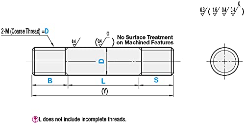Both Ends Threaded Precision Linear Shaft - Thread Dia. Equal to Shaft Dia. 20mmX300mm 1pc